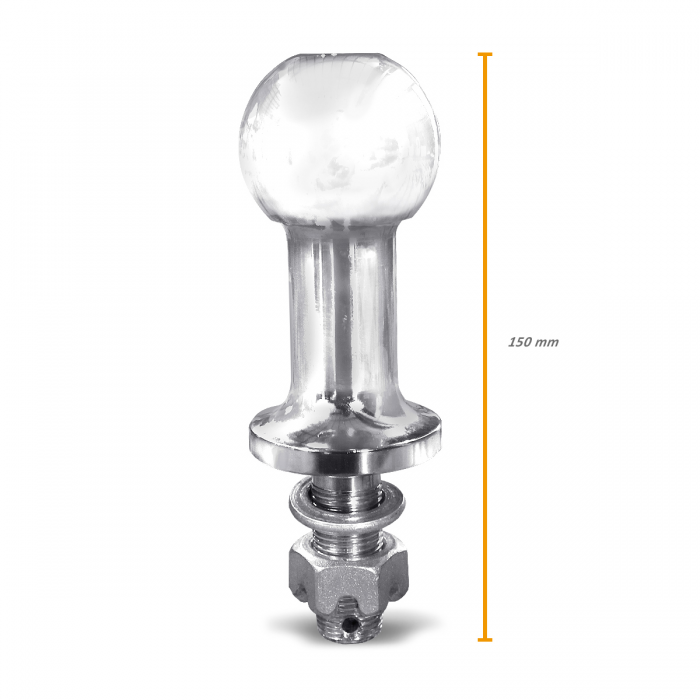 Bola de Engate Reboque Cromada 15 cm com Esfera de 50 mm em Aço Universal