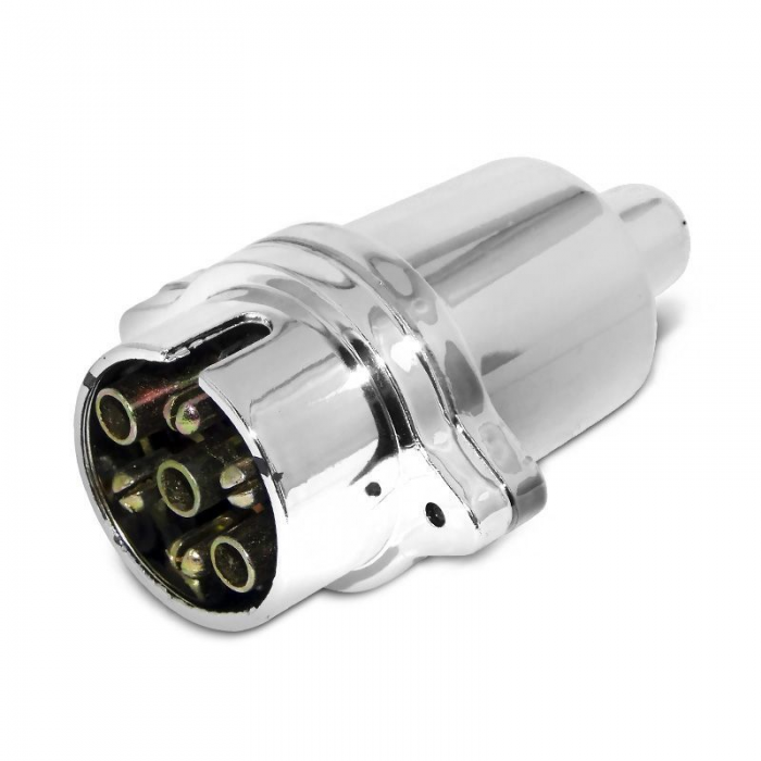 Tomada Cromada para Engate 7 Polos Macho Parte Carreta